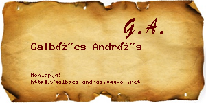 Galbács András névjegykártya